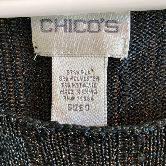 Chico’s Silk Blend Black Sleeveless Blouse Size 0 - Picture 3 of 7